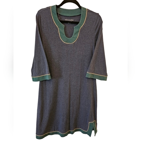 Soft Surroundings Medium Cotton Modal Blend 3/4 Sleeve Dress Boho - Picture 1 of 9